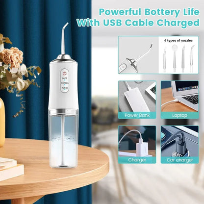 Portable Cordless Water Flosser for Teeth Cleaning