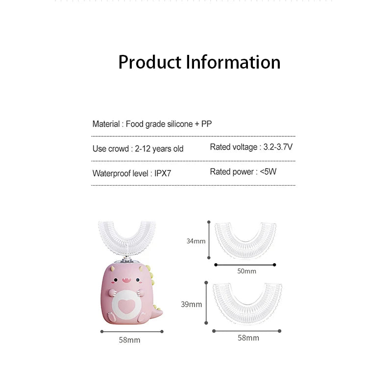 Kids U-shaped Sonic Electric Toothbrush 360